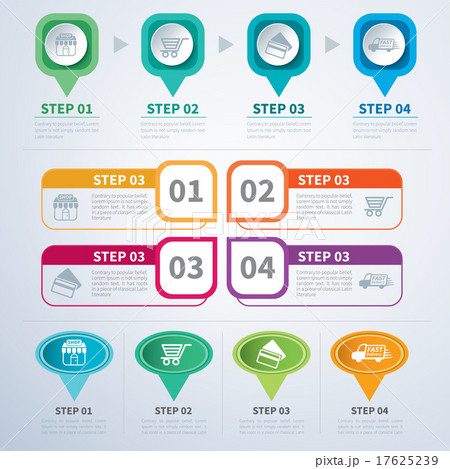set of infographic templates flat design 17625239