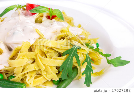 Italian pasta with basil. Italian pasta with basil. 17627198