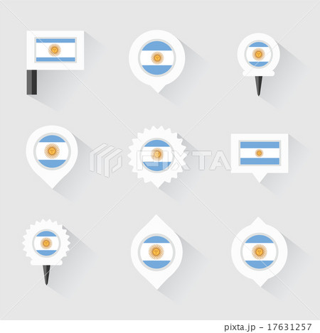 argentina flag and pins for infographic 17631257