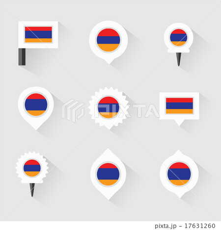 armenia flag and pins for infographic armenia flag and pins for infographic 17631260