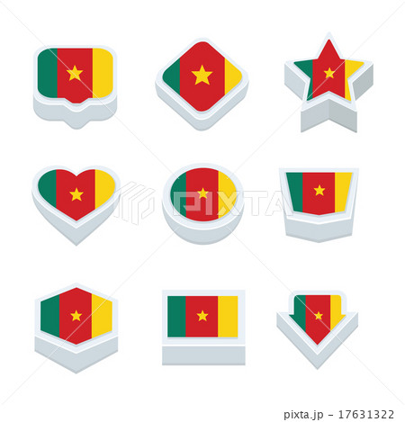 cameroon flags icons and button set nine styles cameroon flags icons and button set nine styles 17631322