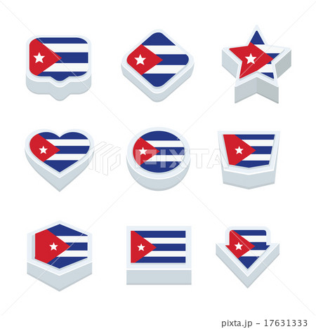 cuba flags icons and button set nine styles cuba flags icons and button set nine styles 17631333