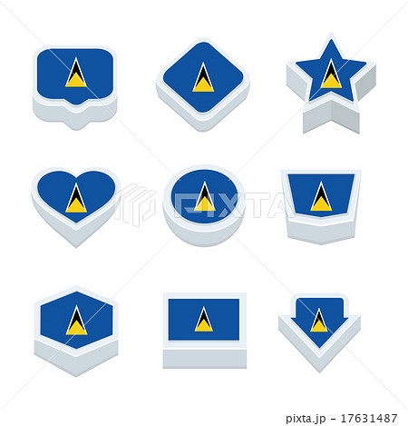 st lucia flags icons and button set nine styles 17631487