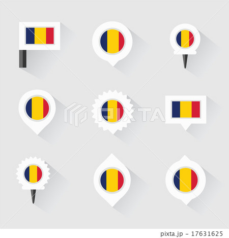 chad flag and pins for infographic, and map design chad flag and pins for infographic, and map design 17631625