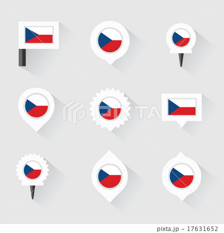 czech republic flag and pins for infographic czech republic flag and pins for infographic 17631652