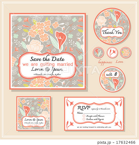 Save the date card wedding invitation set design 17632466