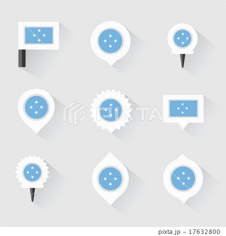 micronesia flag and pins for infographicのイラスト素材 [17632800] - PIXTA