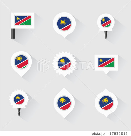 Namibia flag and pins for infographic Namibia flag and pins for infographic 17632815