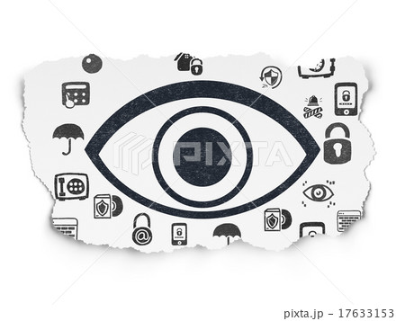Protection concept: Eye on Torn Paper background 17633153
