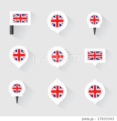 united kingdom flag and pins for infographic united kingdom flag and pins for infographic 17633343