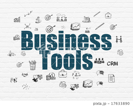 Business concept: Business Tools on wall Business concept: Business Tools on wall 17633890