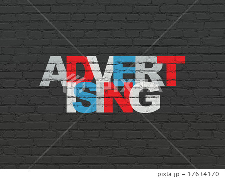 Marketing concept: Advertising on wall background 17634170