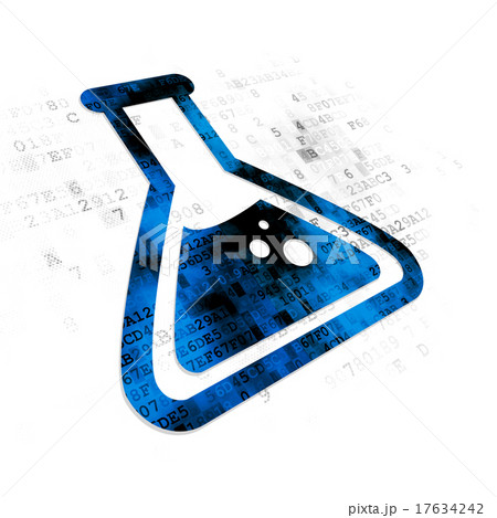Science concept: Flask on Digital background Science concept: Flask on Digital background 17634242