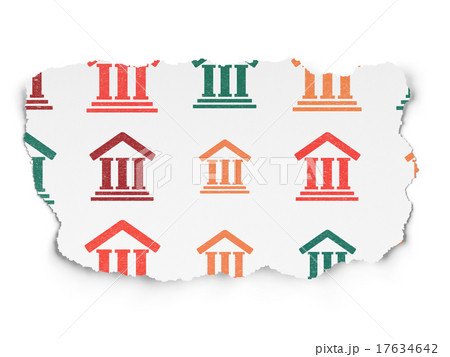 Law concept: Courthouse icons on Torn Paper 17634642