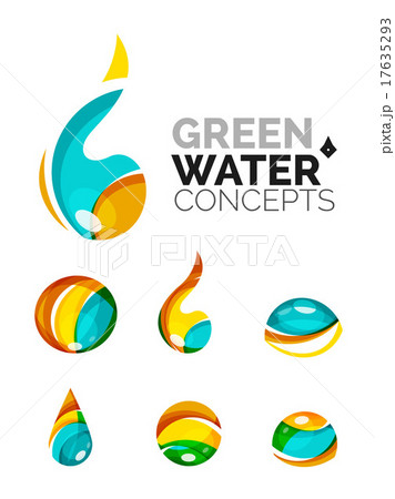 Set of abstract eco water icons, business logotype Set of abstract eco water icons, business logotype 17635293