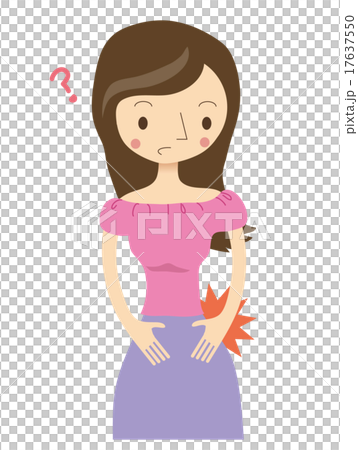 お腹を気にする女性 お腹を気にする女性 17637550