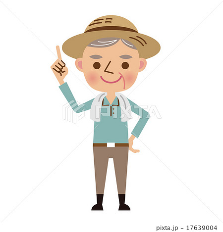 指差しをする年配の農夫 17639004