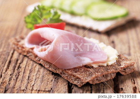 Crisp bread with ham Crisp bread with ham 17639588