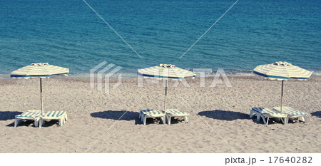 Greece. Kos island. Chairs and umbrellas  17640282