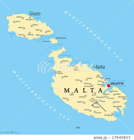 Malta Political Map 17640825
