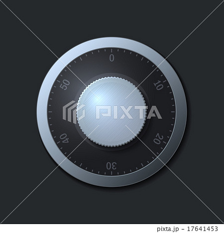 Combination lock wheel on dark background. Vector 17641453