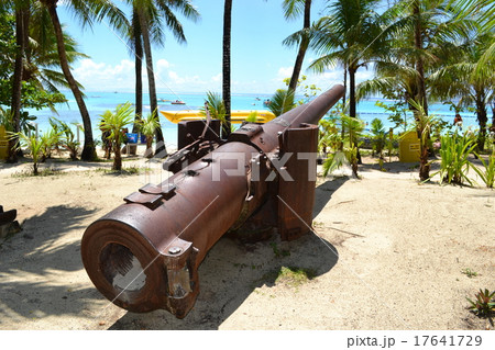 サイパン　マニャガハ島の日本軍大砲の残骸（３） 17641729