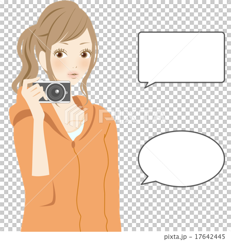 Smiling face women with balloon parts camera Smiling face women with balloon parts camera 17642445