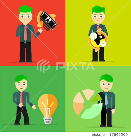 Set of businessman pose character concepts 17645509