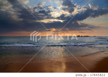 landscape with sea sunset on beach 17645822
