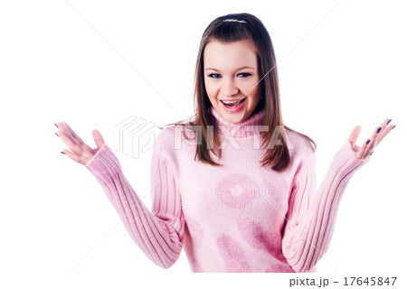 Attractive girl laughs Attractive girl laughs 17645847