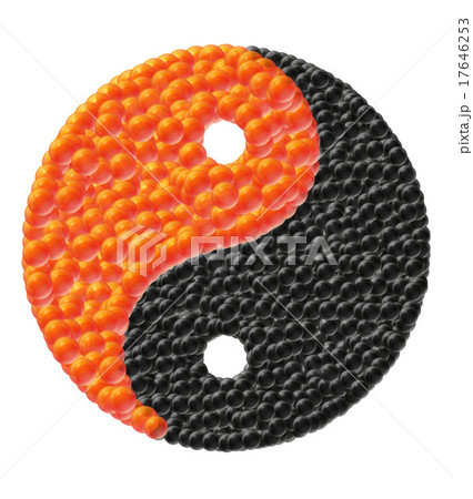 yin and yang made of caviar vector illustration 17646253