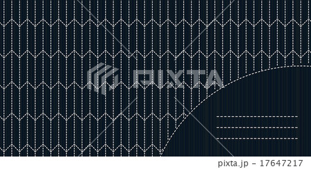 Simple sashiko ornament with copy space for text. 17647217