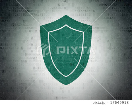 Safety concept: Shield on Digital Paper background Safety concept: Shield on Digital Paper background 17649918