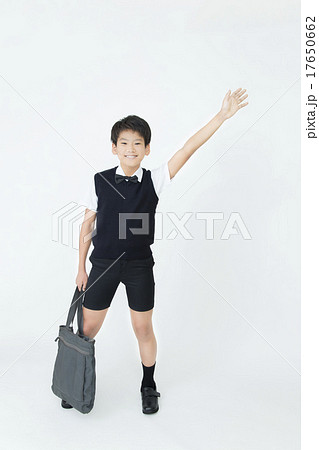 手を挙げる男の子 17650662