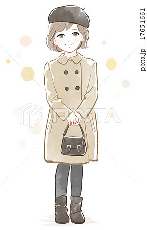 おしゃれな女の子のイラスト素材