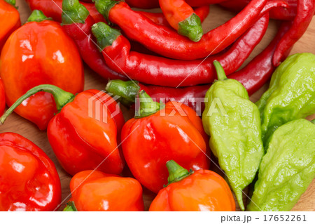 生のトウガラシ ハバネロ、ジョロキア、赤トウガラシ 生のトウガラシ ハバネロ、ジョロキア、赤トウガラシ 17652261