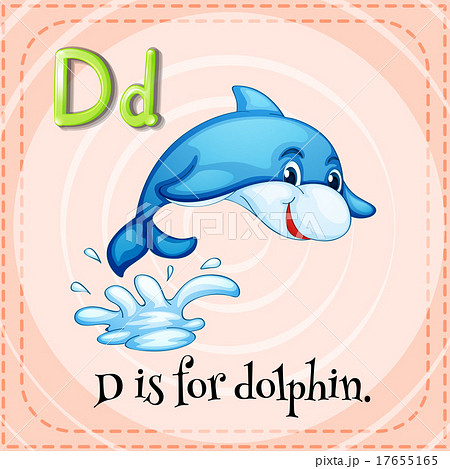 Flashcard letter D is for dolphin 17655165