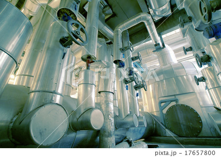 Industrial zone, Steel pipelines, valves and cable Industrial zone, Steel pipelines, valves and cable 17657800