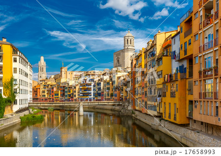 Colorful houses in Girona, Catalonia, Spain Colorful houses in Girona, Catalonia, Spain 17658993