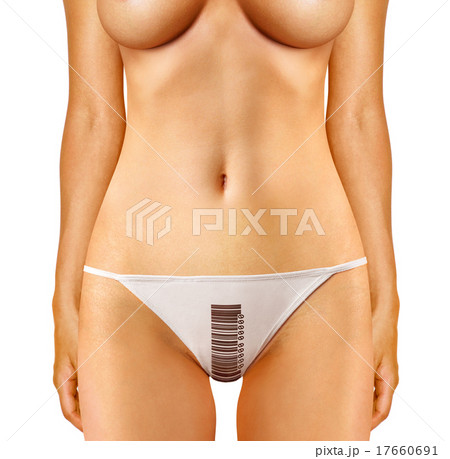 part of woman with barcode 17660691