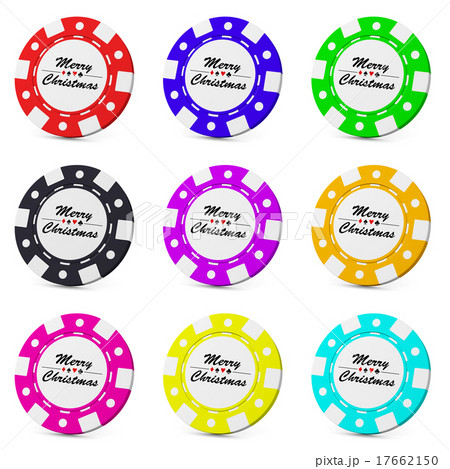 Merry Christmas gamble casino chips collection 17662150