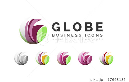 Set of globe sphere or circle logo business icons Set of globe sphere or circle logo business icons 17663185
