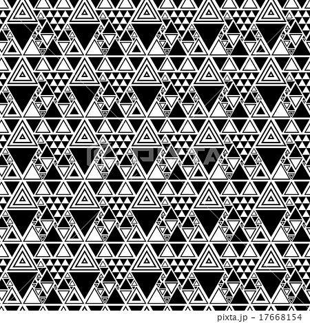 モノトーン三角ジオメトリック柄 幾何学模様 シームレス 連続