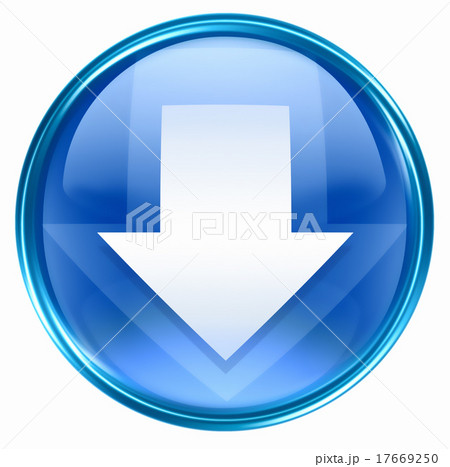 Arrow down icon blue, isolated on white のイラスト素材 [17669250] - PIXTA