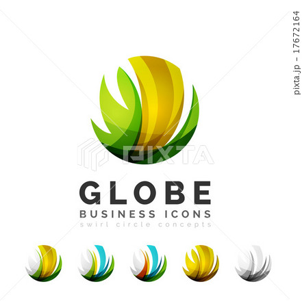 Set of globe sphere or circle logo business icons 17672164