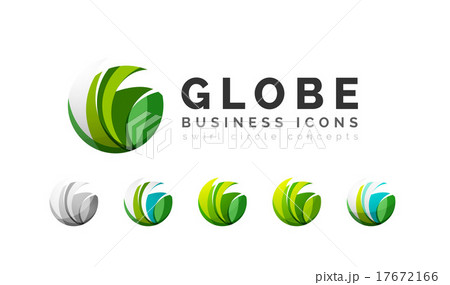 Set of globe sphere or circle logo business icons 17672166