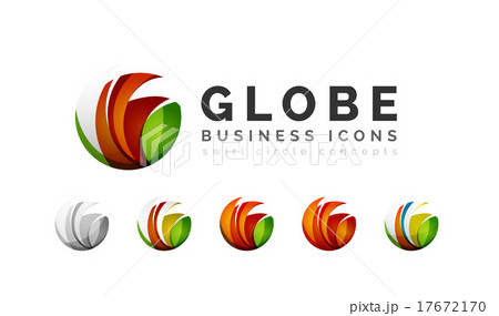 Set of globe sphere or circle logo business icons Set of globe sphere or circle logo business icons 17672170