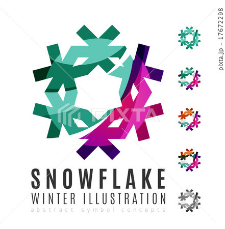 Set of abstract colorful snowflake logo icons 17672298
