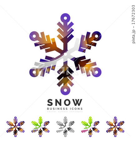 Set of abstract colorful snowflake logo icons 17672303