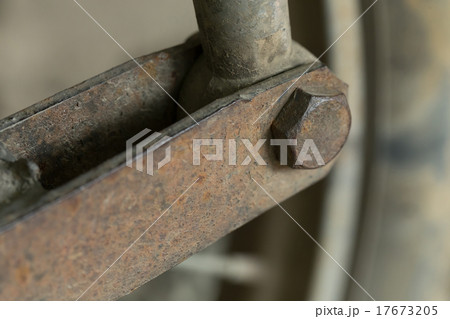rusty screw bolts on metallic panel 17673205